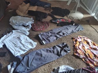 Free, free,all different sizes clothes, mostly women,some men