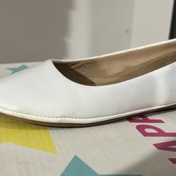 Girls White Flats 