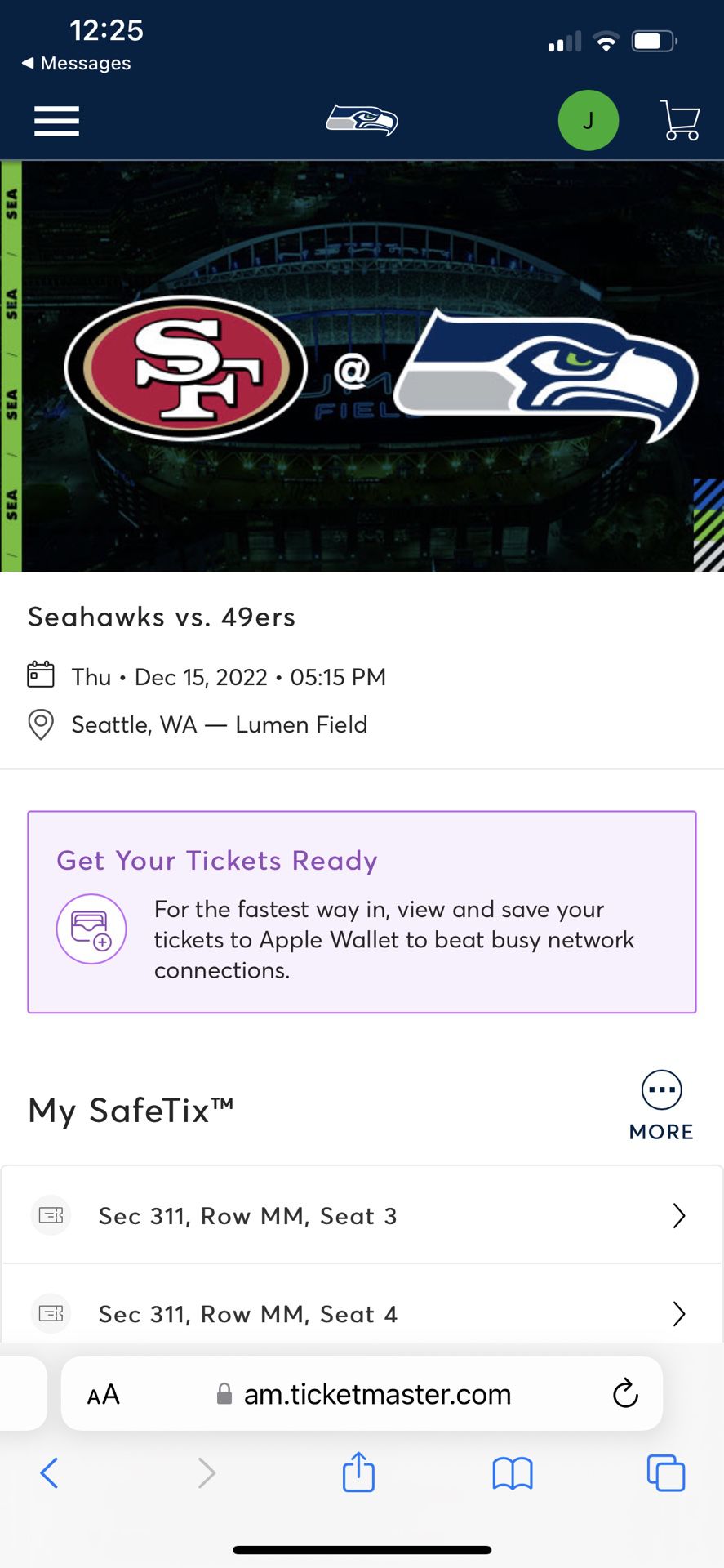 Seahawks Tickets To Thursday Night Football For Sale