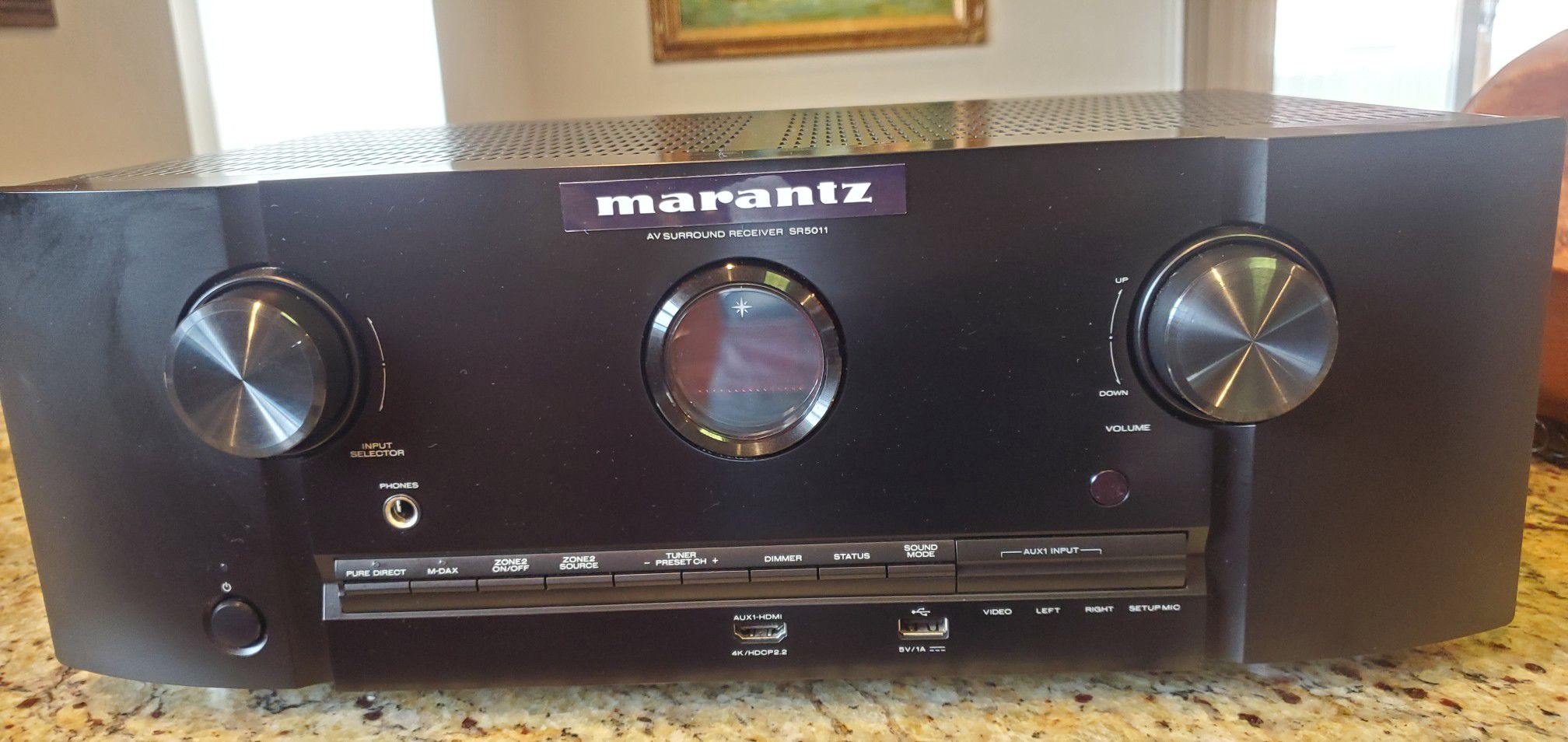 Marantz Receiver sr 5011. 7.2 channel 100 w per channel. 4k HDR, Dolby Atmos, DTS:X. HDAM circuit boards