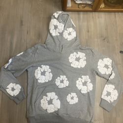 Grey denim tear 