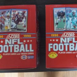 1990 Score NFL Football Wax Box x 2 (72 Pks)