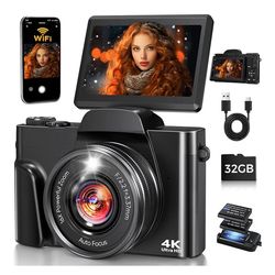 4K Digital Camera for Vlogging and Streaming with WiFi