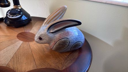 Ceramic rabbit with artist signature