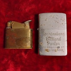 Vintage Spartanburg Billiards Parlor Lighter & 1950s Lighter 