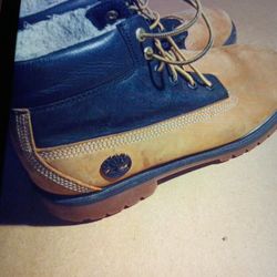 TIMBERLAND BOOTS PREMIUM SHEARLIN 6 INCH HIGH BROWN/BLACK BOOTS SIZE7