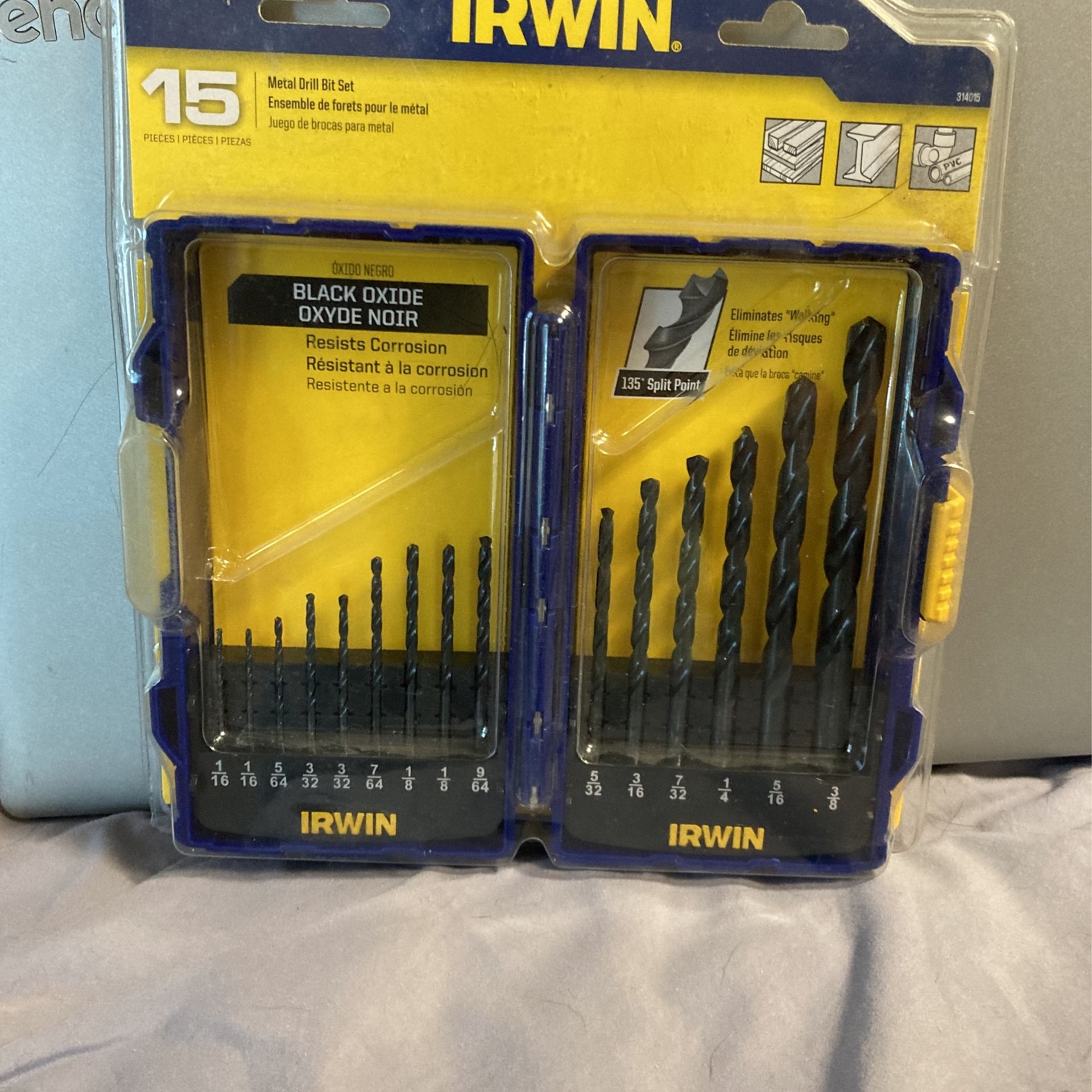 Irwin 15 Piece Metal Drill Bit Sets.