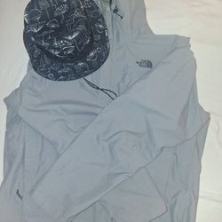 NORTHFACE XL MENS RAIN JACKET/WBUCKETHAT INCLUDED