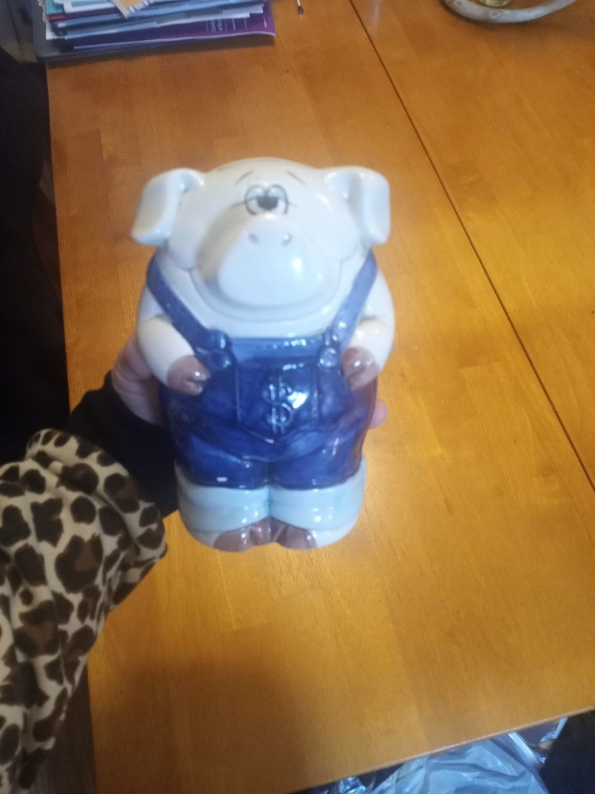 Vintage Enesco Corporation Piggy Bank Very Rare Country Pig 1980