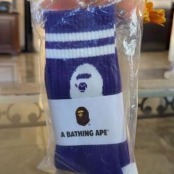 Brand Nee Sealed Bape Socks (Purple & White)