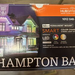 Hampton Bay Smart Outdoor String Lights (24ft + 50ft) – Color Changing – $75 for Both