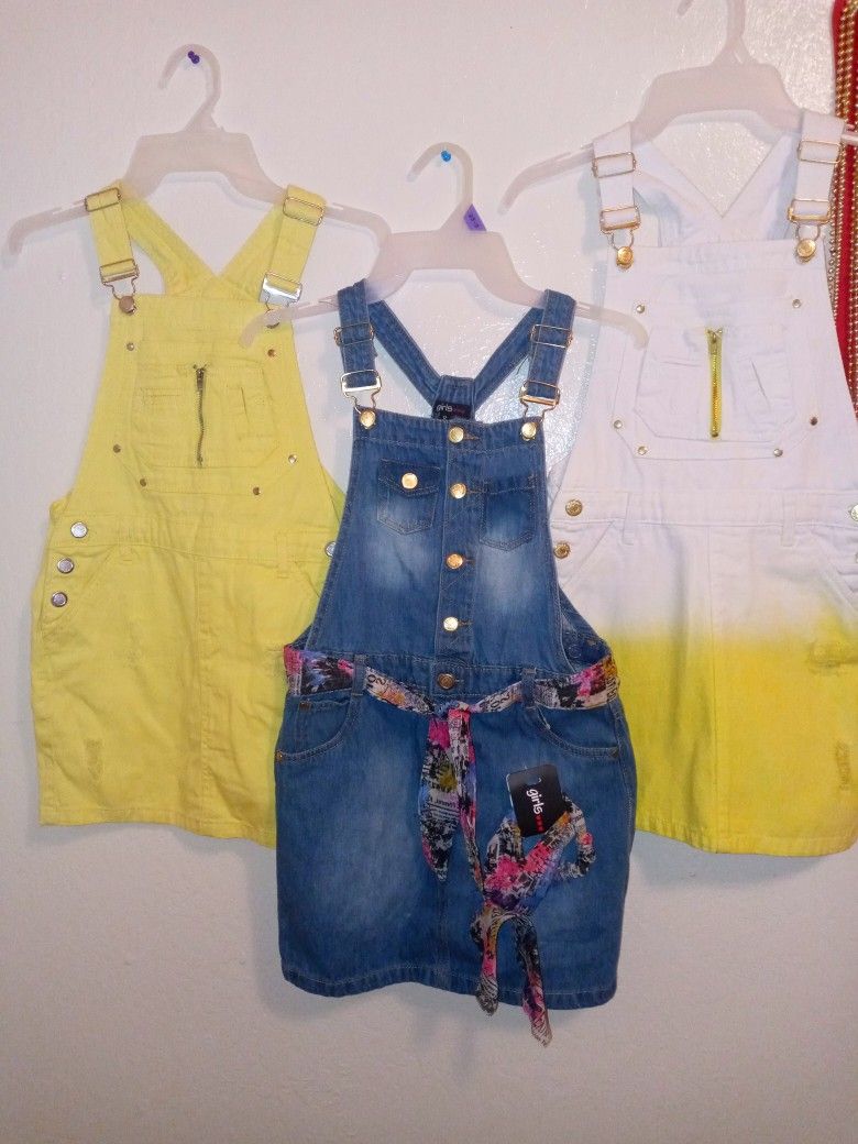 Brand New Girls Overall Dress Overall Shorts $9Each