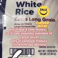 50 Lbs Long Grain Rice
