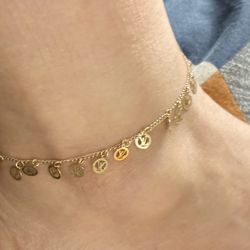 18k Solid Gold Anklet