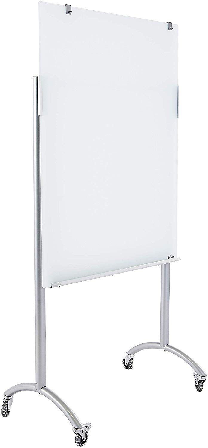 White board Glass Easel with Padchart Hooks, 36" x 48" x 74", Silver Brand new just assembled