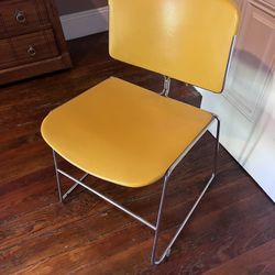 Vintage Yellow/Steel Mid-Century modern chair