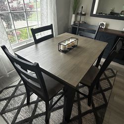 Grey Black Five 5 Piece Dining Table Set