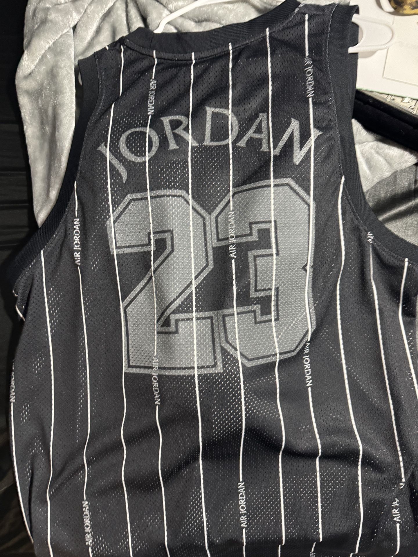 Micheal Jordan black and white jersey