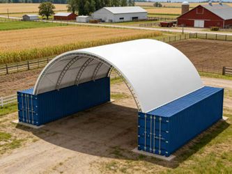 40FTx40FT Double Frame Tarpaulin Tent Warehouse Shed (Excluding containers)