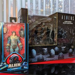 Neca Aliens ultra Deluxe Alien Queen Quarter Scale Figure and Alien 40th Lambert Action Figure Bundle