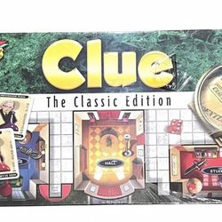 Clue Board Game - The Classic Edition 1949 - Suspects Rooms & Weapons - New