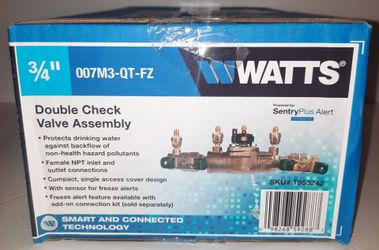 BRAND NEW Watts 3/4 in. Bronze Double Check Valve Backflow Preventer Assembly Quarter Turn Shutoff with Freeze Sensor