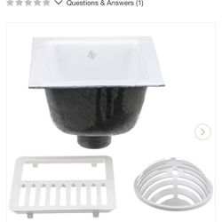 Floor Sink Body & Dome Strainer, 6 in. Sump Depth, 3 in. No-Hub, with Half Grate