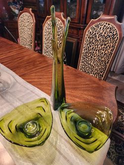 Green vintage viking glass