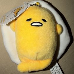 NWT 2018 GUND x Sanrio Gudetama the Lazy Egg Sunny Side Up Plush Keychain 5" 