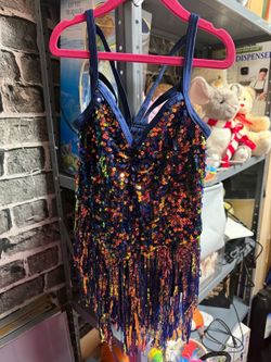 26. ✨🌈 Rainbow Sequin Fringe Dance Dress - Sparkle Under the Spotlight! 🌈✨