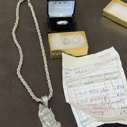 24” Rope And Earrings And Ring 