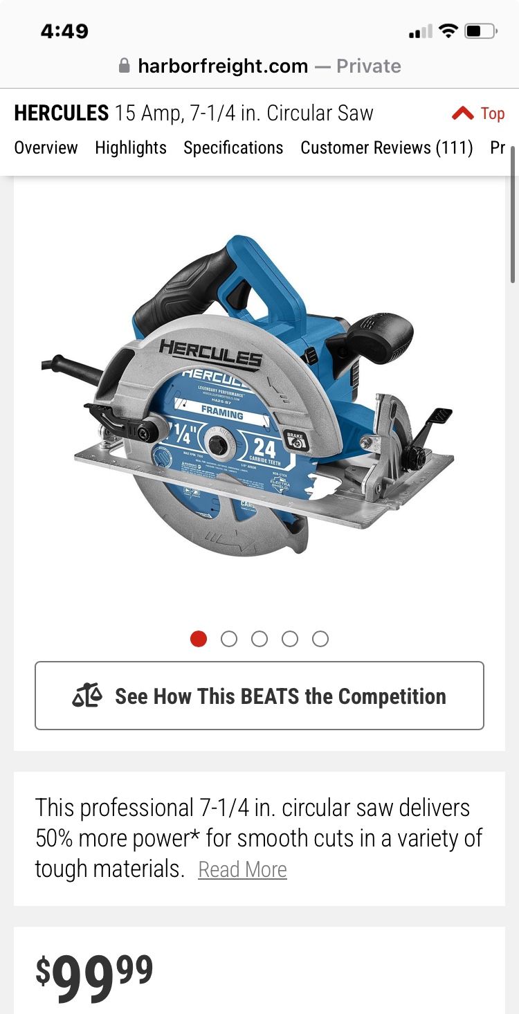 HERCULES CIRCULAR SAW BRAND NEW NEVER USED!!