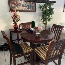 Counter High Real Wood Dinning Table Set