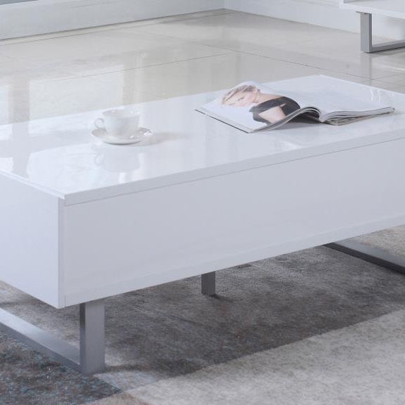 2-drawer Coffee Table High Glossy White