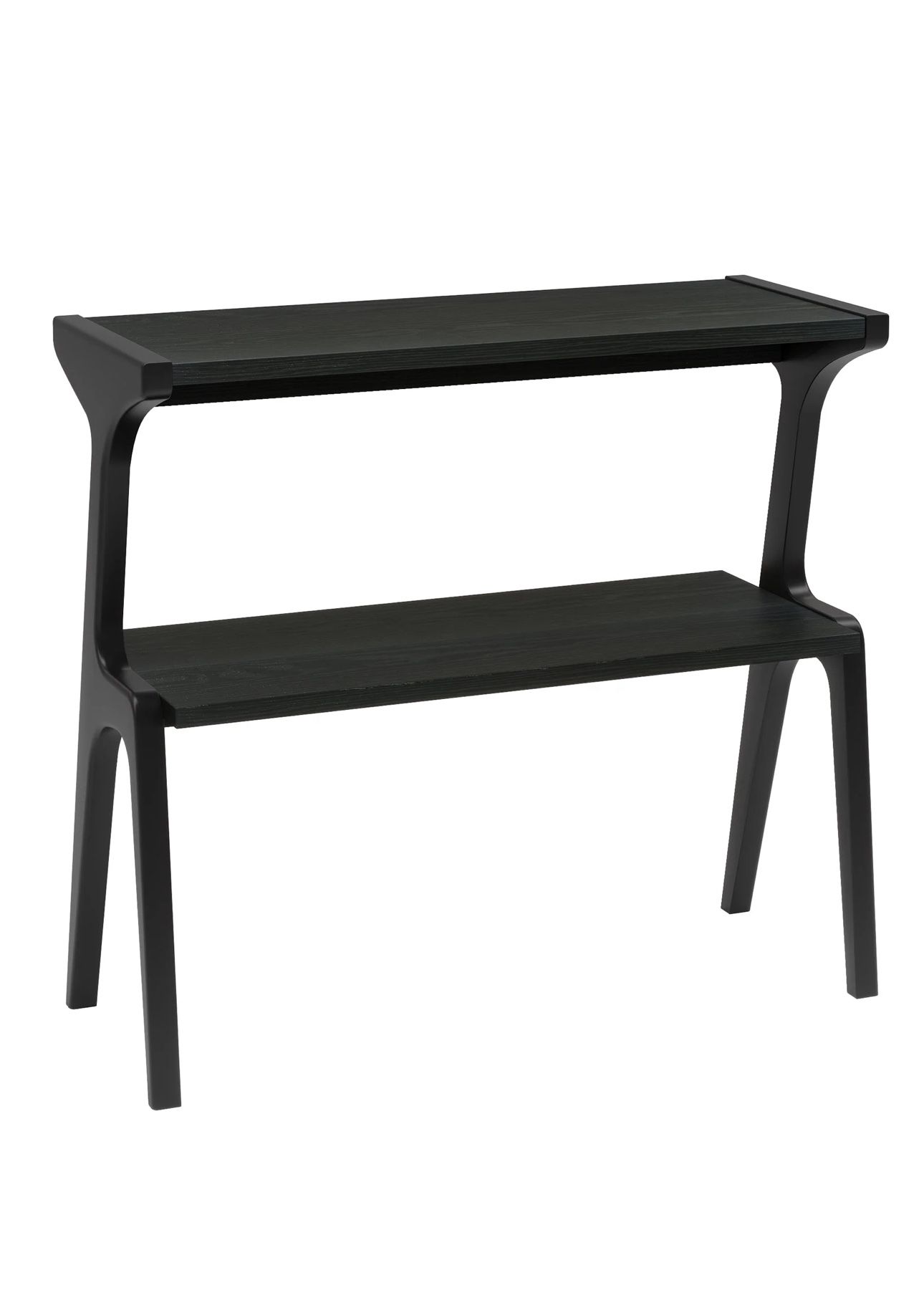 Solid Wood End Table, 2-Tier Sofa Side Table With Storage Shelf