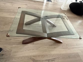 Wood and Glass Coffee Table