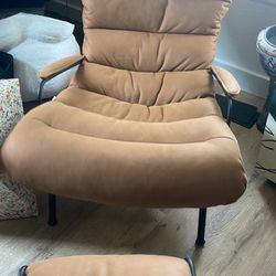 Suede Glider And Ottoman
