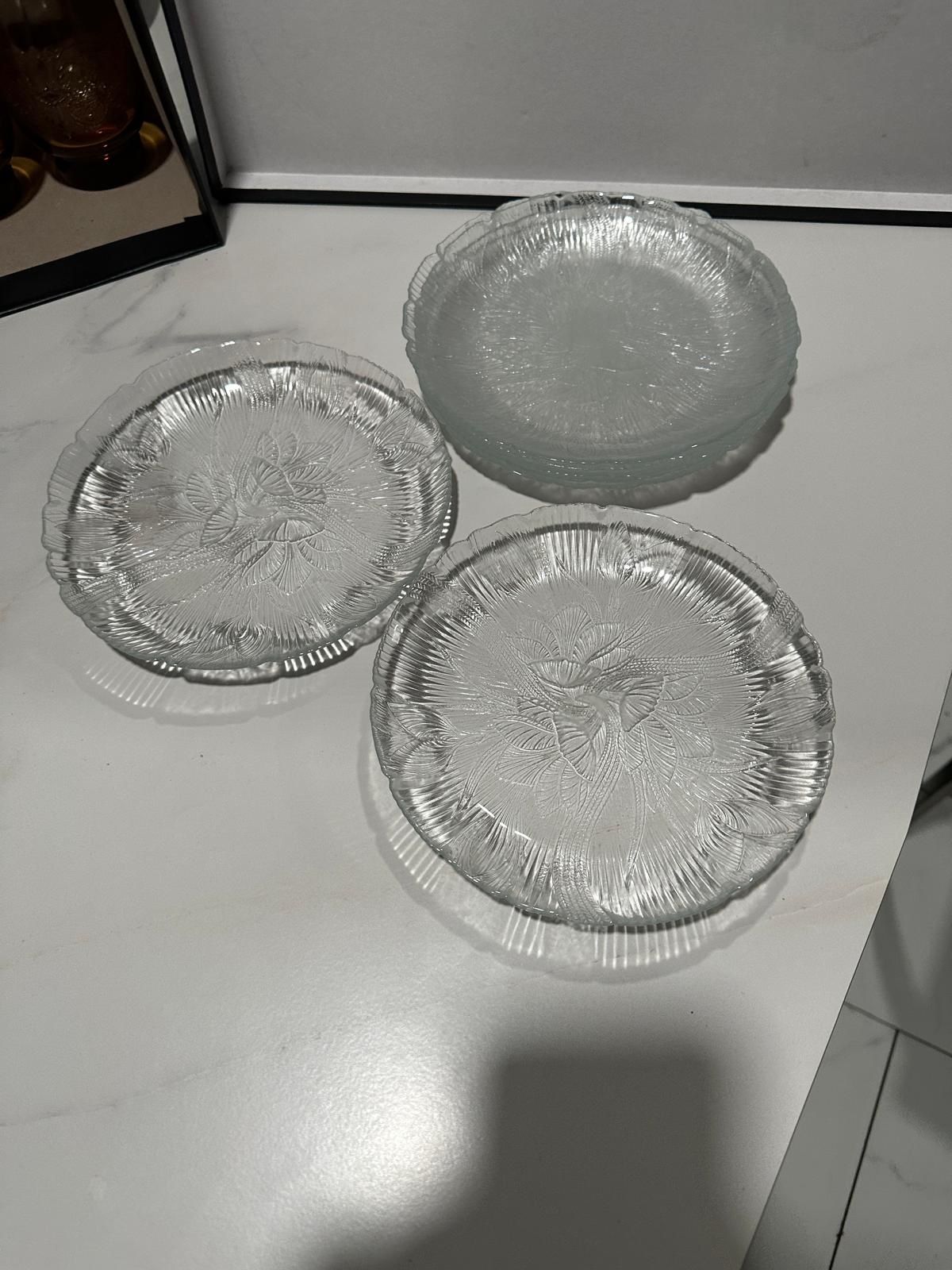 Clear Floral Plates