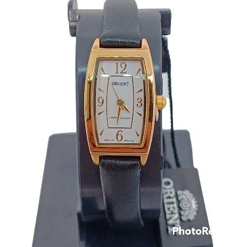 NEW Orient Women's Watch Gold Tone NOS Japan UBSA A00 Leather Black Wristband