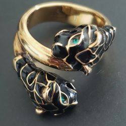  GUCCI Double Tiger Head Ring