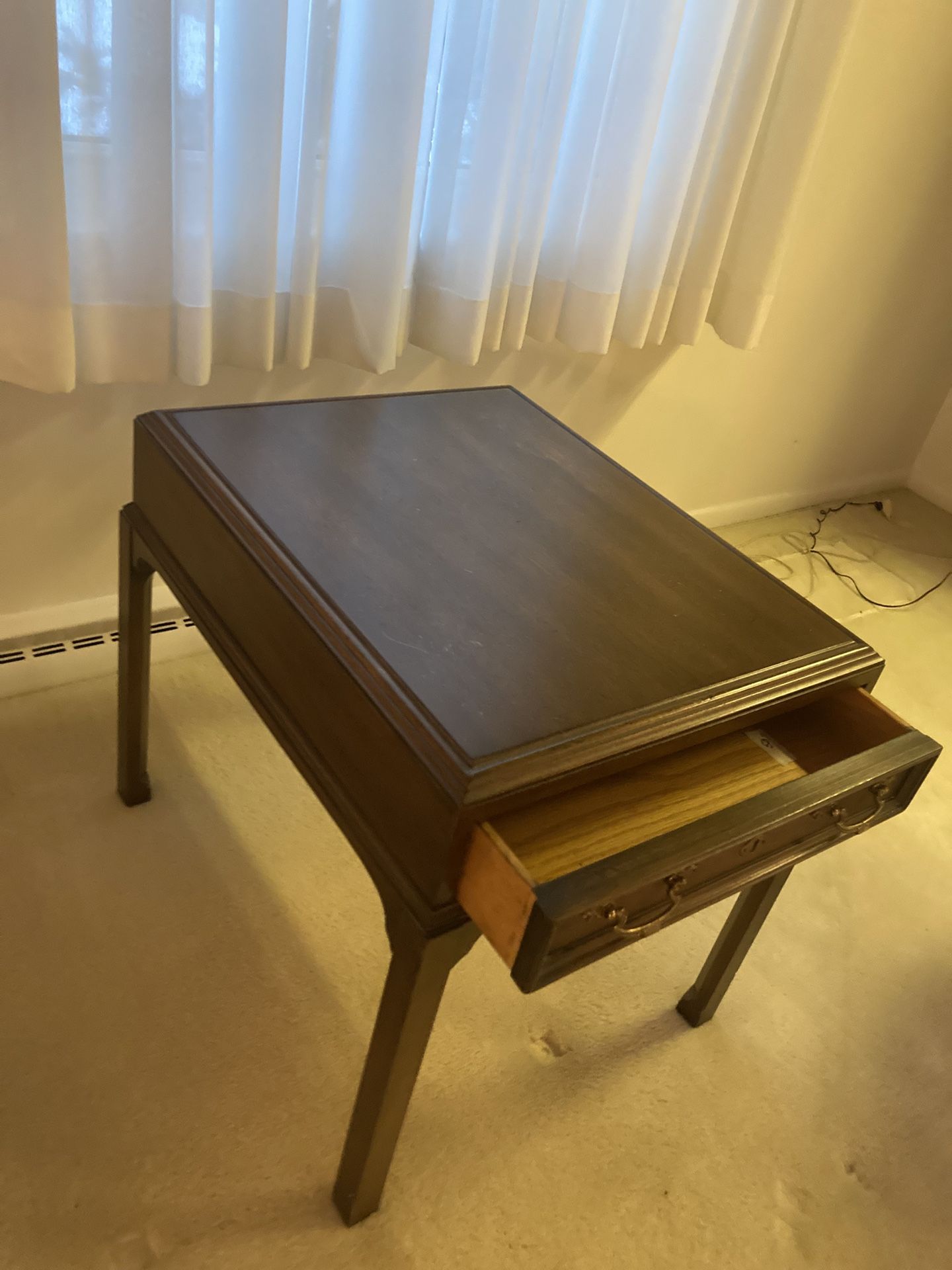John Stuart Wooden End Table With Drawer Classic Design