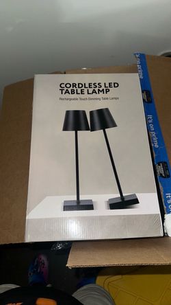 Cordless LED table lamps black 2pcs