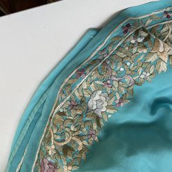 Gently Used Chiffon Saree With Detailed Hand Embroidery 