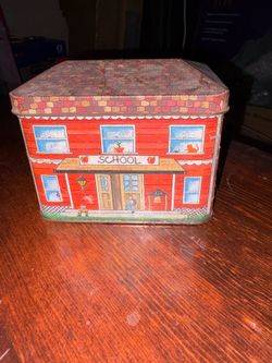 Vintage Schoolhouse Collectable Tin