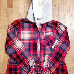 Hooded Plaid Shirt (size 11-13)