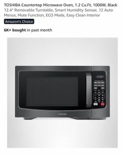 Toshiba Countertop Microwave Oven 1.2 Cu.Ft Black