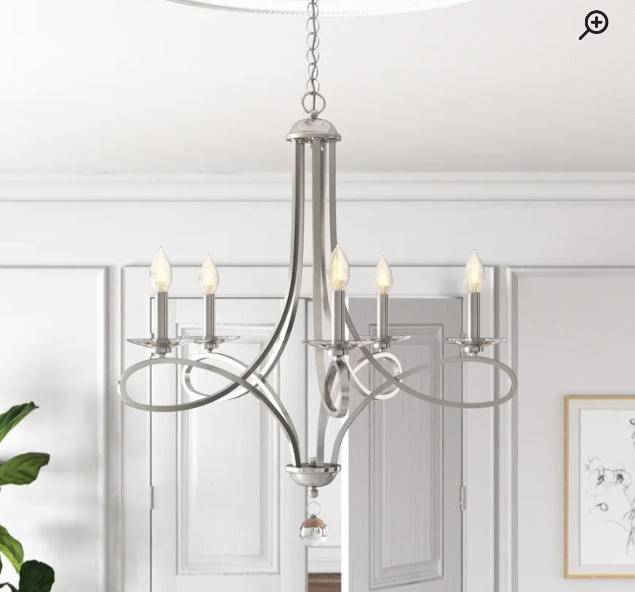 Marilyn 5 - Light Dimmable Classic / Traditional Chandelier. New open box inspected: 29.25'' H X 26'' W X 26'' D. MSRP $270. Our price $138 + sales ta