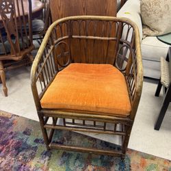 Chinese Chippendale Chinoiserie Bamboo Rattan Arm Chair/ Desk Chair: Retail: $595