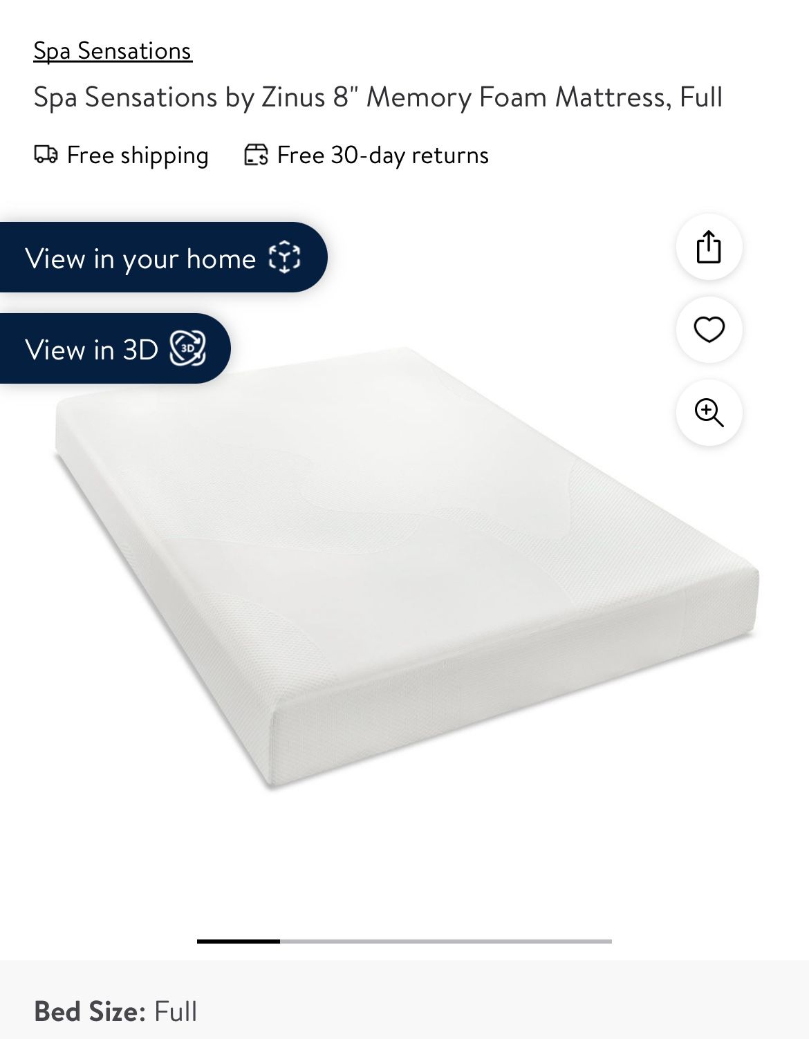 Memory Form Full Size Mattress