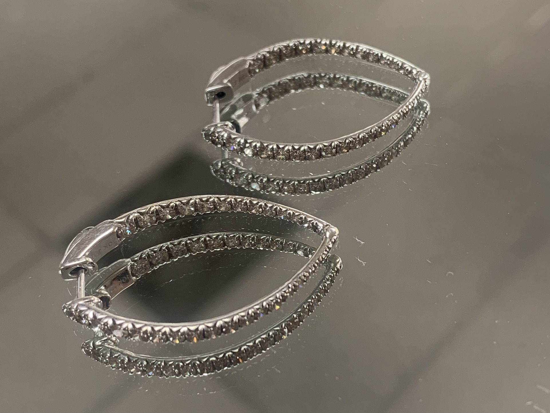 Diamond Eternity Hoop Earrings For Sale 